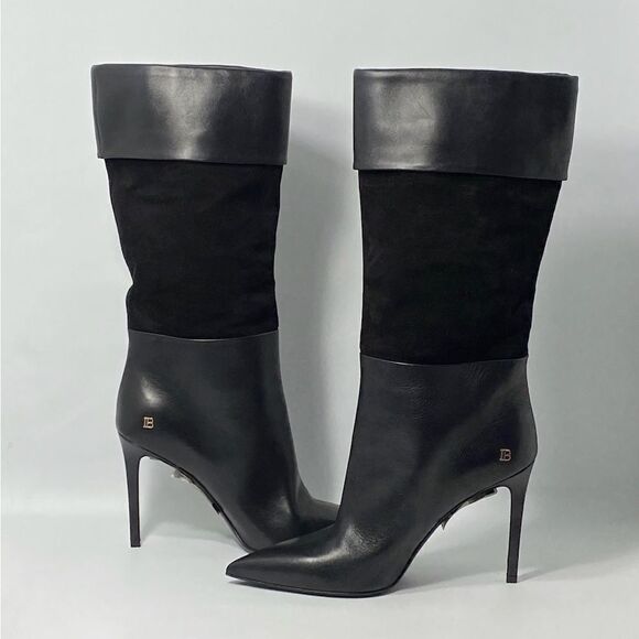 Balmain Mina Suede & Leather Ankle Boots size 39 - Picture 8 of 14